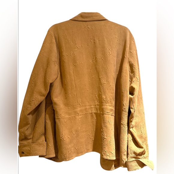 Coldwater Creek Floral Chamois Long Sleeve Button Up Shirt Jacket Sz 1x - Picture 4 of 5